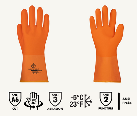 Superior Glove® Chemstop™ S15KGVNFL Fleece Lined A6 Cut Glove